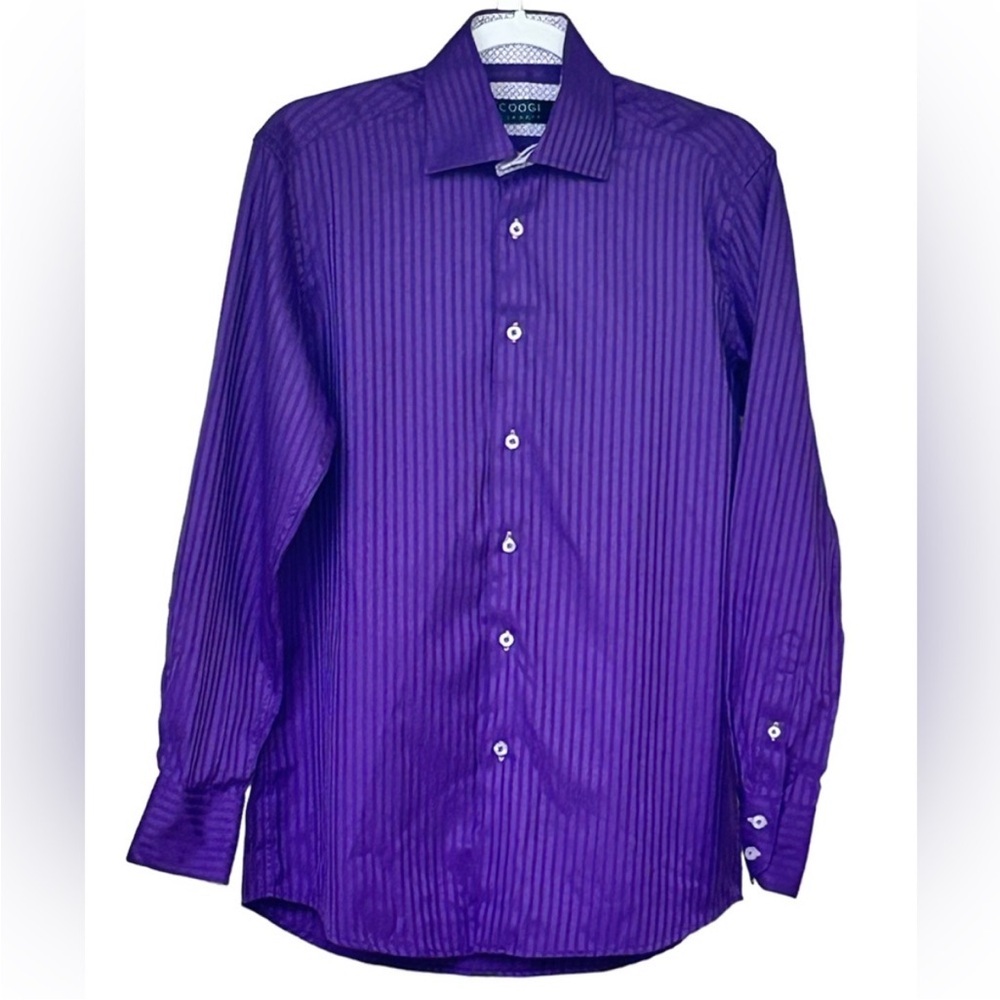 COOGI Classic Button Down Long Sleeves Striped Shirt Size S